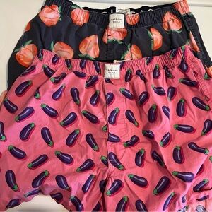 American Eagle Peach and Eggplant Print Boxers